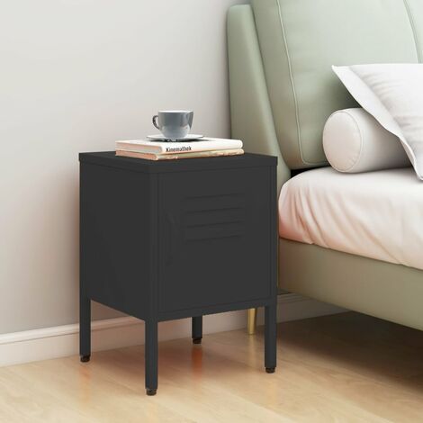 Table de chevet Bout de Canapé Table d'Appoint Chevet Anthracite 35x35x51 cm Acier -BV30802 (1/5)