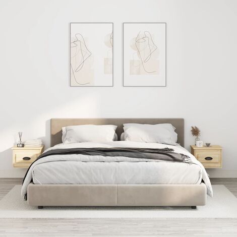 Lot de 2 Tables de chevet murales de chambre,Tables d'Appoint Industriel - Tables de Nuit chêne sonoma 41,5x36x28 cm -BV93481 (1/5)