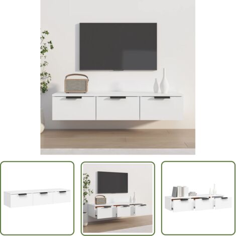 Armoire murale Étagère Murale Meuble de rangement Blanc 102x30x20 cm Bois d'ingénierie 23352 (1/5)