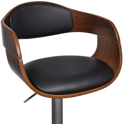 Lot de 2 Tabourets de bar Style Contemporain  Chaises de bar Bois courbé et similicuir 76701