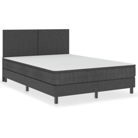 Maison Chic – Sommier tapissier 160 x 200 cm en tissu gris – Structure robuste en MDF et métal – Facile à assembler – Design élégant