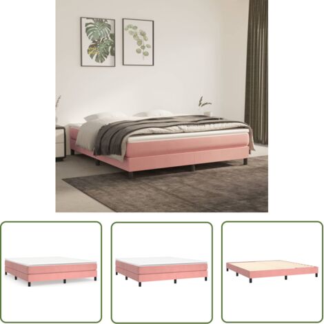 Maison Exclusive - Sommier à lattes de lit avec matelas Rose 140x190 cm Velours | Leroy Merlin