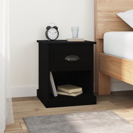 Lot de 2 Tables de chevet Table d'Appoint Industriel - Tables de Nuit Commodes noir 39x39x47,5 cm bois d'ingénierie -BV13185 (1/5)