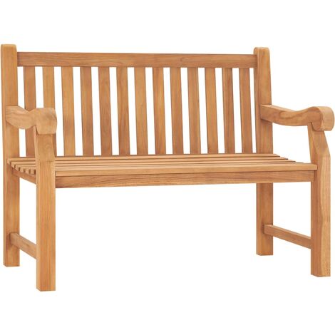 Banc de jardin, Banc de jardin, Banquette design contemporain 114 cm Bois de teck solide NKK21315 (1/5)