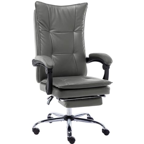 Chaise de Bureau Hauteur Réglable, Ergonomique Siège-Fauteuil avec Accoudoirs Anthracite Similicuir BGT75398 (1/5)