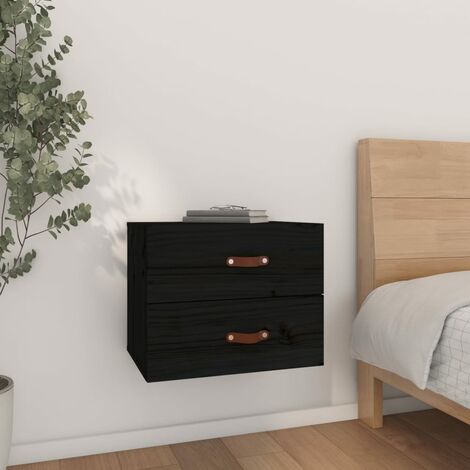 Table de chevet Table d'Appoint Table de Nuit murale Noir 50x36x40 cm -BV77127 (1/5)