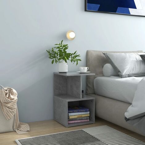 Lot de 2 Tables de chevet Table d'Appoint Industriel - Tables de Nuit Commodes Gris béton 35x35x55 cm Aggloméré -BV29430 (1/5)