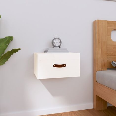 Table d'Appoint Chevet Table de chevet Table de Nuit murale Blanc 40x29,5x22 cm -BV52100 (1/5)