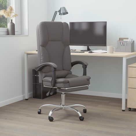 Fauteuil Relax inclinable Fauteuil de massage - Fauteuil de bureau Gris Similicuir BV425118 - BonneVie (1/5)