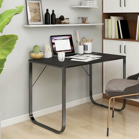 Bureau d'Ordinateur, Bureau Informatique, Table de Travail, Table d’étude Noir 110x60x73 cm Aggloméré HYB51913 (1/5)