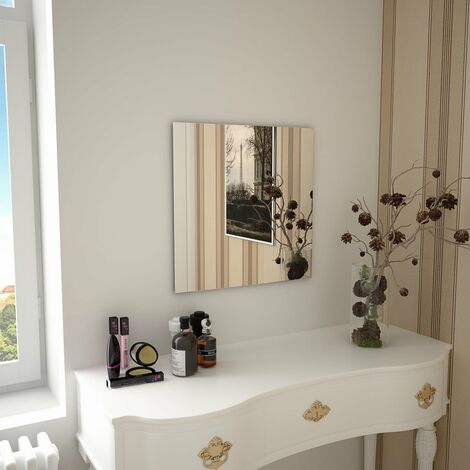 Miroir mural Miroir déco pour Salle de bain,Salon,Chambre carré 50 x 50 cm Verre DZNZN796702 (1/5)