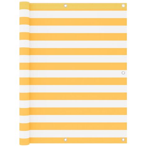 Écran de balcon,Brise-vue UV Protection Blanc et jaune 120x500 cm Tissu Oxford -19919 (1/5)