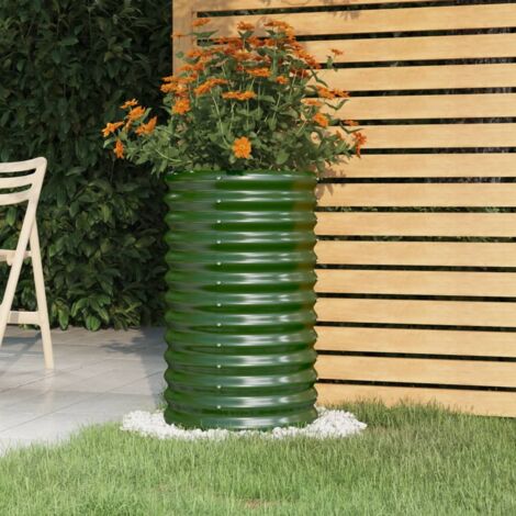Bac à fleurs,Jardinière de jardin Acier enduit de poudre 40x40x68 cm Vert -76694 (1/5)