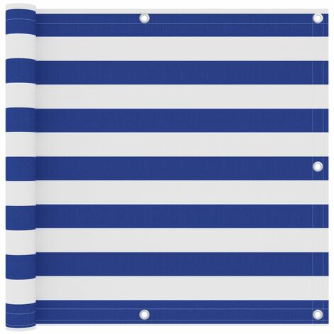 Écran de balcon,Brise-vue UV Protection Blanc et bleu 90x400 cm Tissu Oxford -23215 (1/5)