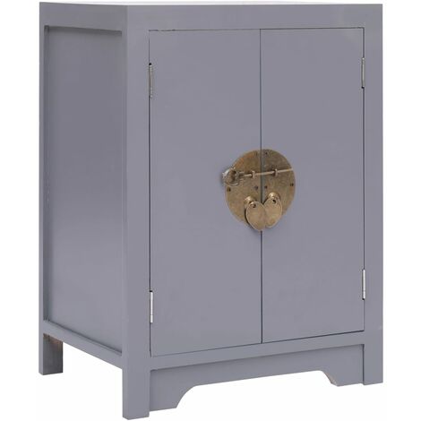 Table d'Appoint Chevet Table de chevet Table de Nuit Gris 38x28x52 cm Bois de Paulownia -BV57056 (1/5)