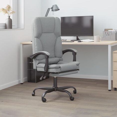 Fauteuil de massage inclinable de bureau, Chaise de bureau, Chaise pivotante hauteur réglable Gris clair Tissu ZSD26284 (1/5)