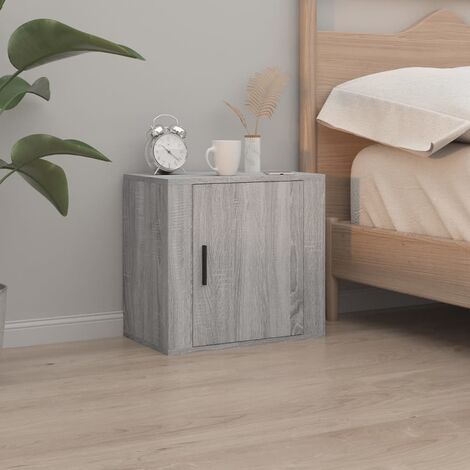 Table de chevet Table d'Appoint Table de Nuit murale Sonoma gris 50x30x47 cm -BV92431 (1/5)
