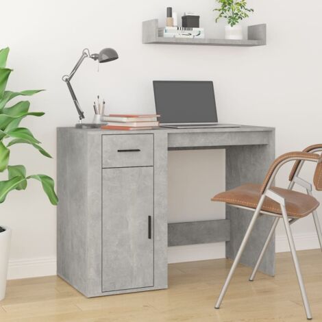 Bureau Table de travail Bureau d'ordinateur Gris béton 100x49x75 cm Bois d'ingénierie BZRNR368456 MaisonChic (1/5)