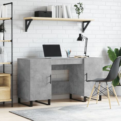 Bureau Table de travail Bureau d'ordinateur gris béton 140x50x75 cm bois d'ingénierie BZRNR623547 MaisonChic (1/5)