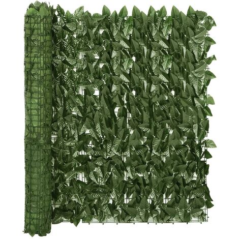 Écran de balcon,Brise-vue UV Protection avec feuilles vert foncé 400x100 cm -57418 (1/5)