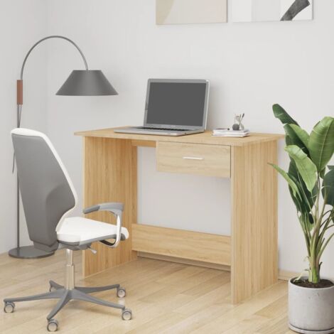 Bureau Table de travail Bureau d'ordinateur Chêne sonoma 100 x 50 x 76 cm Aggloméré BZRNR641476 MaisonChic (1/5)