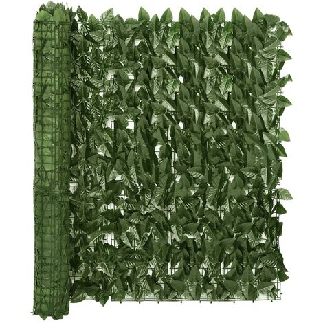 Écran de balcon,Brise-vue UV Protection avec feuilles vert foncé 600x100 cm -94672 (1/5)