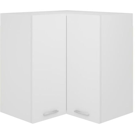 Armoire d'angle Elément haut de cuisine suspendue - Meuble de cuisine haut Blanc 57x57x60 cm Aggloméré Chic-245060