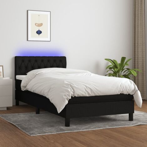 Furniture Limited - Sommier à lattes de lit avec matelas LED Noir (1/5)