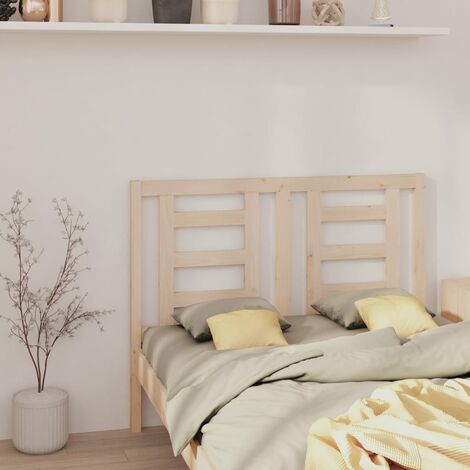 Tête de lit pour lit double, Cadre de lit, Tableau décoratif de chevet 126x4x100 cm Bois massif de pin CDE35708 (1/5)