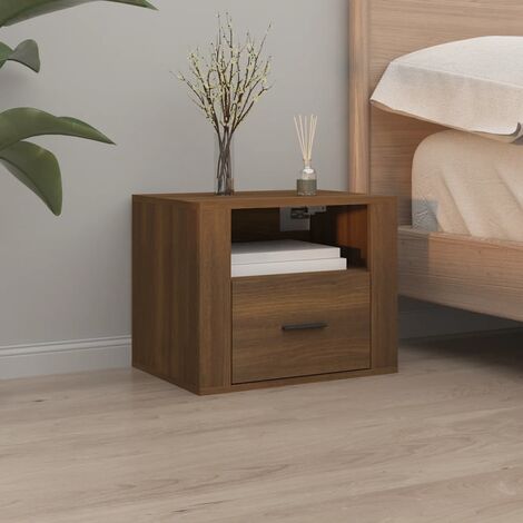 Table de chevet  Table d'Appoint  Table de Nuit murale Chêne marron 50x36x40 cm -BV74745 (1/5)
