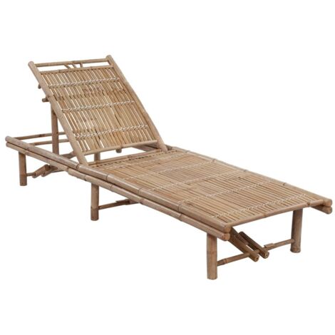 Chaise longue de jardin avec coussin Bambou (1/5)