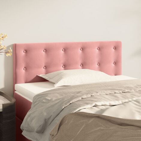 Tête de lit  Armoire de tête de lit Rose 100x5x78/88 cm Velours 87089 (1/5)