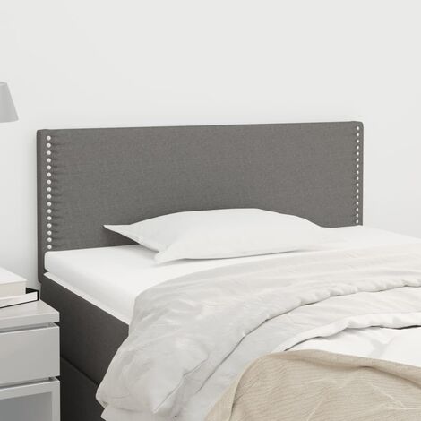 Tête de lit pour lit simple, Cadre de lit, Tableau décoratif de chevet Gris foncé 80x5x78/88 cm Tissu CDE30018 (1/5)