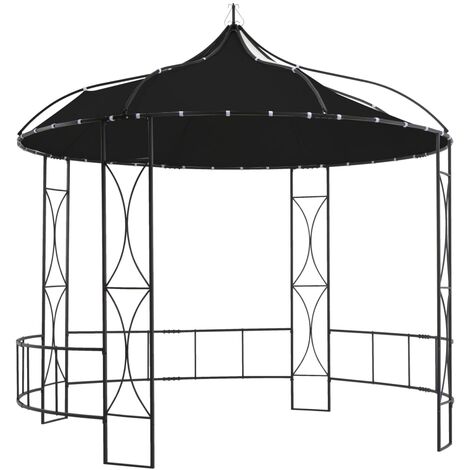 Belvédère de jardin, Belvédère de barbecue, Tonnelle et Pergola de jardin 300 x 290 cm Anthracite Rond NKK93607 (1/5)