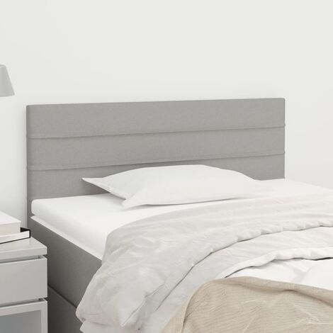 Tête de lit pour lit simple, Cadre de lit, Tableau décoratif de chevet Gris clair 90x5x78/88 cm Tissu SDG30605 (1/5)