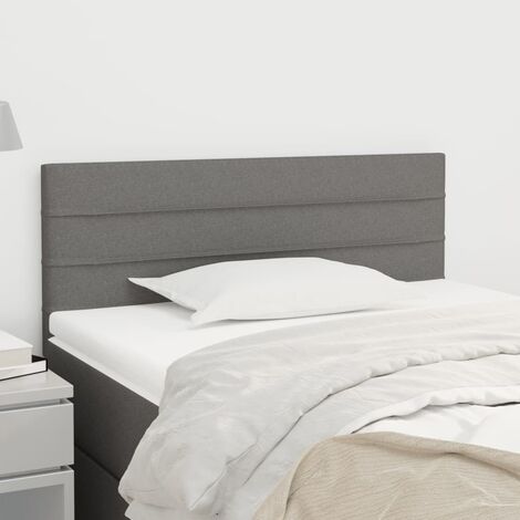 Tête de lit pour lit simple, Cadre de lit, Tableau décoratif de chevet Gris foncé 80x5x78/88 cm Tissu SDG98591 (1/5)