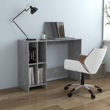 Bureau d'ordinateur Bureau Informatique Table de Travail portable Gris béton 102,5x35x75cm Aggloméré BZRNR595091 (1/5)