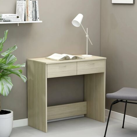 Bureau Table de travail Bureau d'ordinateur Chêne Sonoma 80x40x75 cm Aggloméré BZRNR135726 MaisonChic (1/5)