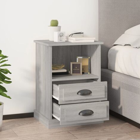 Lot de 2 Tables de chevet Table d'Appoint Industriel - Tables de Nuit Commodes sonoma gris 43x36x60 cm -BV49833 (1/5)