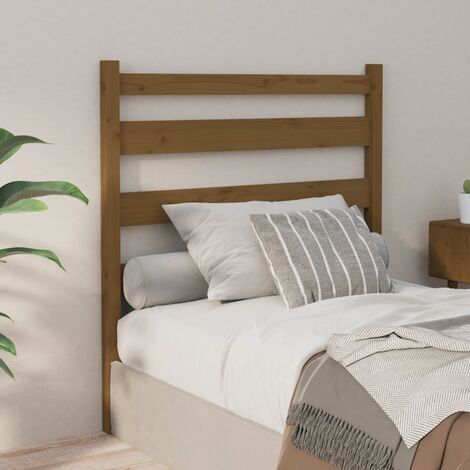 Tête de lit pour lit simple, Cadre de lit, Tableau décoratif de chevet Marron miel 81x4x100 cm Bois massif de pin CDE22920 (1/5)