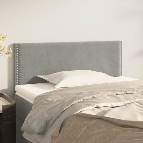 Tête de lit pour lit simple, Cadre de lit, Tableau décoratif de chevet Gris clair 80x5x78/88 cm Velours CDE59122 (1/5)
