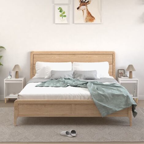 Lot de 2 Tables de chevet Tables d'Appoint Industriel Tables de nuit Blanc 40x35x50 cm -BV63457 (1/5)