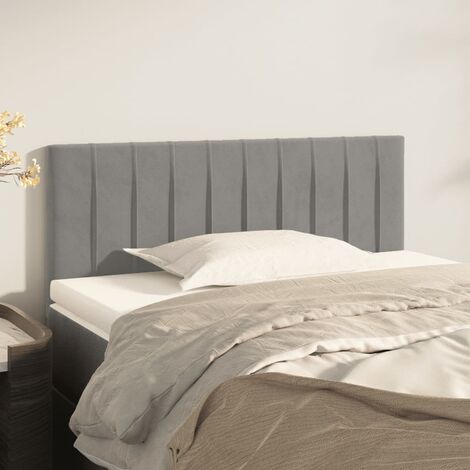 Tête de lit pour lit simple, Cadre de lit, Tableau décoratif de chevet Gris clair 80x5x78/88 cm Velours CDE83294 (1/5)