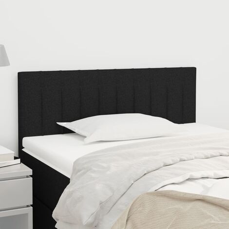 Tête de lit pour lit simple, Cadre de lit, Tableau décoratif de chevet Noir 100x5x78/88 cm Tissu CDE66629 (1/5)