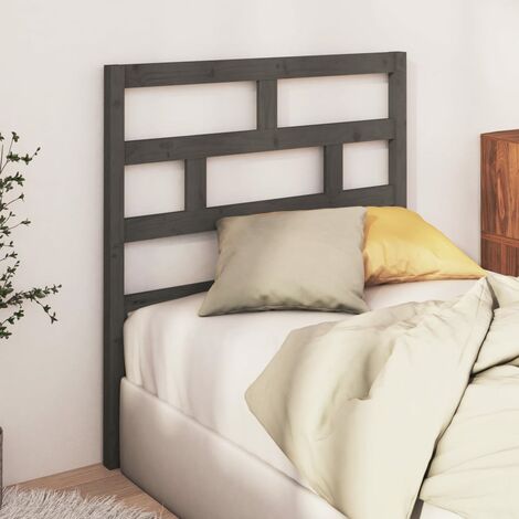 Tête de lit pour lit simple, Cadre de lit, Tableau décoratif de chevet Gris 96x4x100 cm Bois massif de pin CDE60297 (1/5)