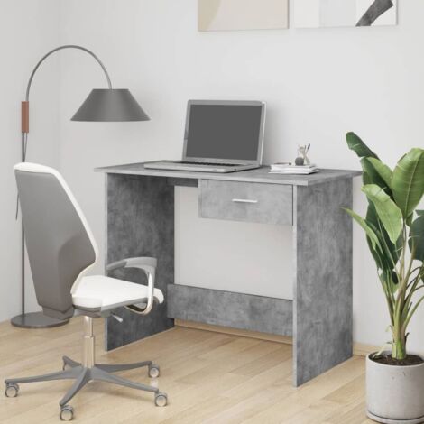 Bureau Table de travail Bureau d'ordinateur Gris béton 100 x 50 x 76 cm Aggloméré BZRNR764084 MaisonChic (1/5)