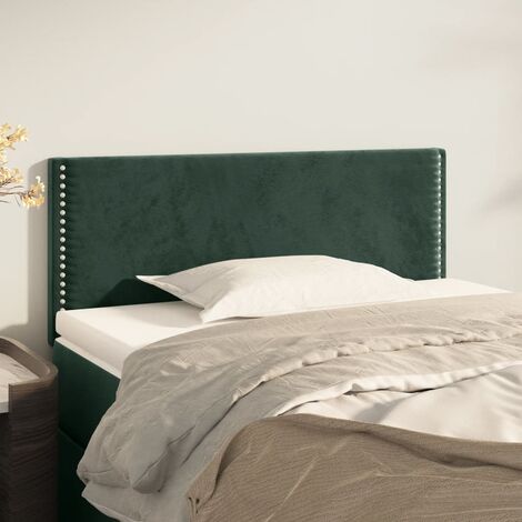 Tête de lit pour lit simple, Cadre de lit, Tableau décoratif de chevet Vert foncé 80x5x78/88 cm Velours CDE69960 (1/5)