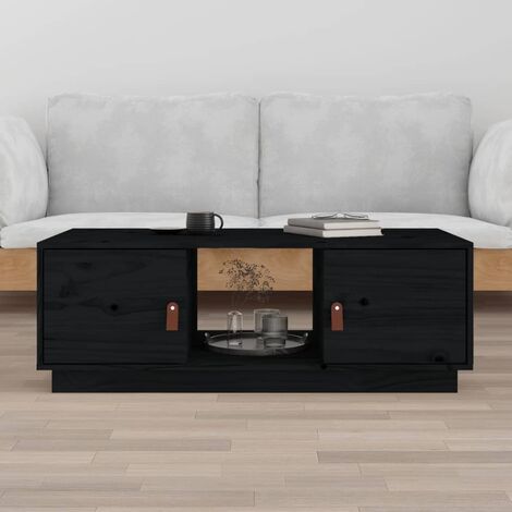 Table Basse de Salon Élégante,Table Canapé Noir 100x50x35 cm Bois massif de pin -FR17981 (1/5)