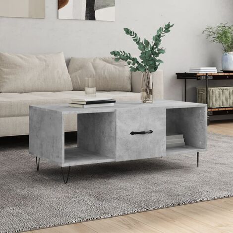 Table Basse de Salon Élégante,Table Canapé gris béton 102x50x40 cm bois d'ingénierie -FR63088 (1/5)