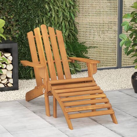 Chaise de jardin,Chaise d'extérieur,Fauteuil Adirondack et repose-pied Bois d'acacia massif -BV56738 (1/5)